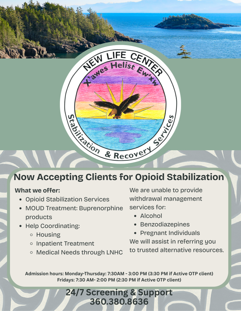 New Life Center – Stabilization & Recovery Services An Extension of the Lummi Healing Spirit Clinic Opioid Treatment Program