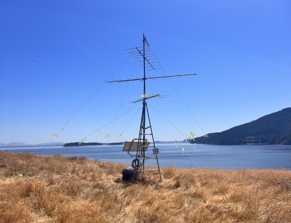 As part of the North Sound Motus Collaborative project Lummi is now hosting two "Motus" stations which pick up radio-tagged birds as they fly past. These types of stations work together to reveal more about migration patterns and areas of use for different birds. Data collected through this project can be viewed on motus.org!