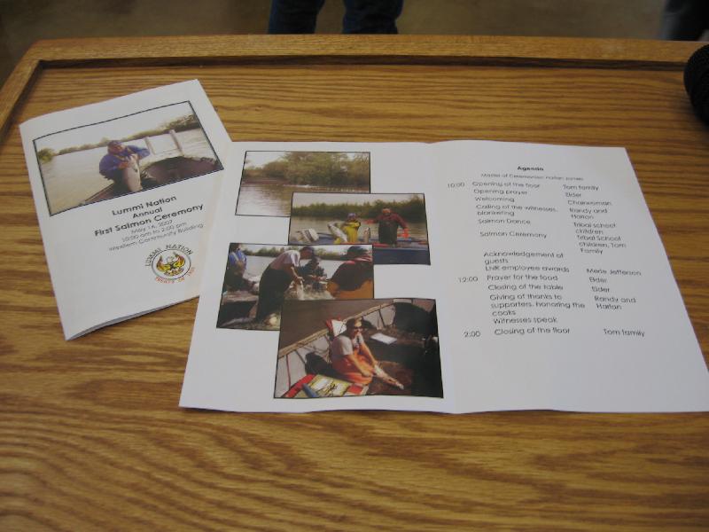 First Salmon Ceremony Agenda, 2007 First Salmon Ceremony Agenda, 2007