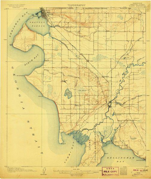 Old boundaries of Lummi reservation map